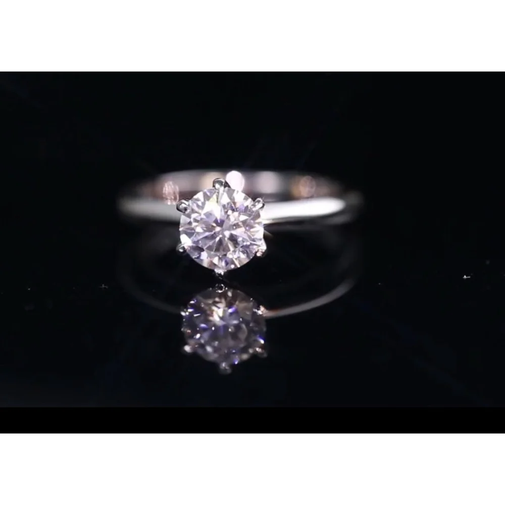 1ct Solitaire Platinum‎ Simulated Diamond Engagement Wedding Ring, Size 6 NEW